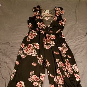 Floral capri jumpsuit